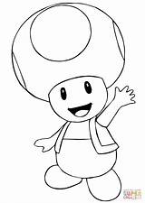Coloring Mario Toad Pages Bros Printable Paper Drawing sketch template