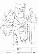 Clash Pages Coloring Clans Royale Printable Barbarian King sketch template