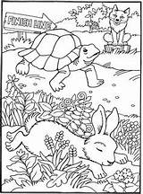 Tortoise Hare Coloring Tortuga Fables Liebre Aesop Colorare Disegni Dibujos Dover Actividades Fabulas Secuencias Temporales Secuenciación Puzzles sketch template
