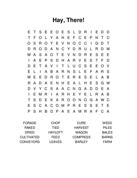 hay  word search