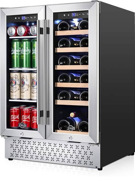 tylza wine  beverage refrigerator   built  dual zone wine  beverage cooler