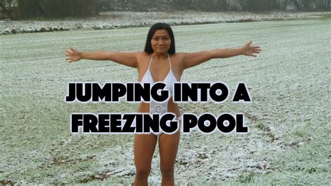 jumping   freezing pool freezing pool challenge jumping   cold pool freezing