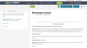 newspaper lesson oer commons