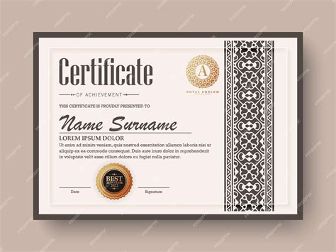 premium vector achievement certificate  award diploma set