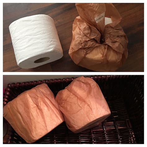 Use Tissue Paper From Stores To Wrap Toilet Paper For The Guest