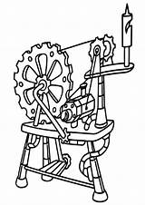 Coloring Pages Spinning Wheel sketch template