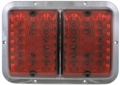 bargman led surface mount double tail light   series red chrome base bargman