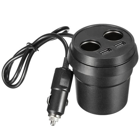 dual usb car cigarette lighter charger power socket adapter  outlet splitter auto cigarette