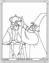 Merlijn Tovenaar Kleurplaten Merlin Zauberer Hexe Kroont Wizard Kamieniu Miecz Kolorowanki Pintar Malvorlage Arturo Stimmen Spada sketch template