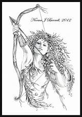 Archeress Fairy Tangles Elven sketch template