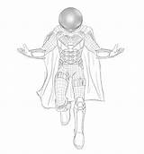 Mysterio Spiderman sketch template