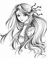 Elf Beautiful Deviantart Girl Drawings Cosplay Shinigami Manga Fantasy Guardado Desde sketch template