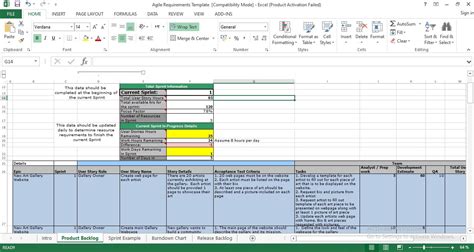 requirements excel template