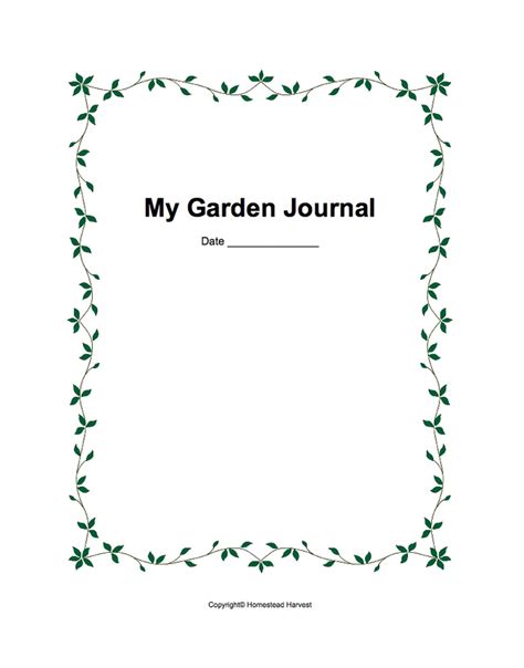 garden journal  printable   garden journal