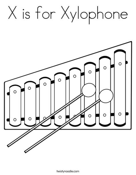 xylophone coloring page twisty noodle