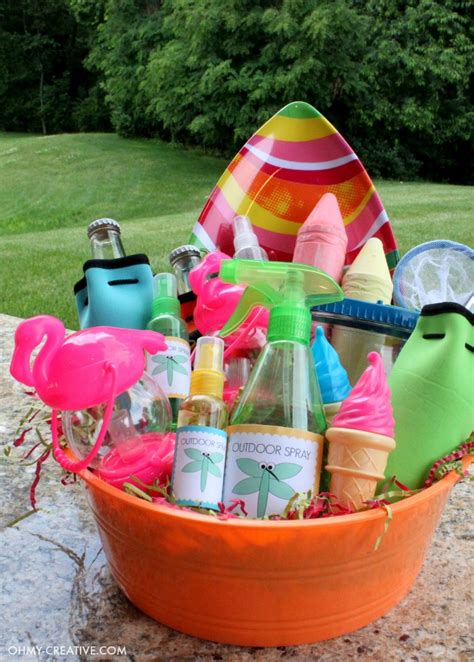summer party gift basket   creative