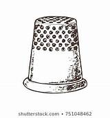 Thimble Drawing Sketch Sewing Stock Choose Board Shutterstock Royalty Tattoos sketch template