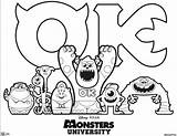 Coloring University Printable Kids Pages Monsters Characters Monster sketch template