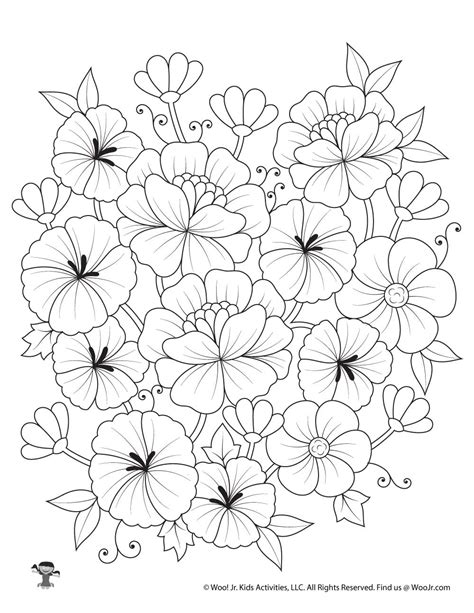 flowers  color  print  printable flower coloring pages