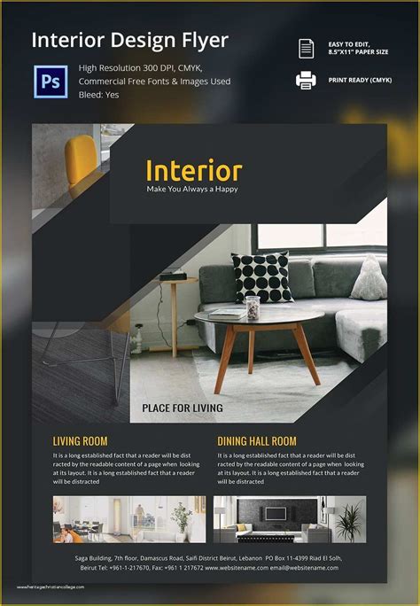 interior design room templates    psd flyer templates