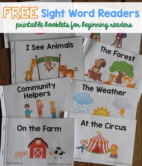 sight word books printable kindergarten