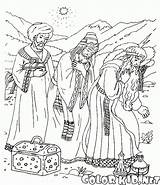 Magi Magos Reyes Colorear Doni Navidad Colorkid Desenho sketch template
