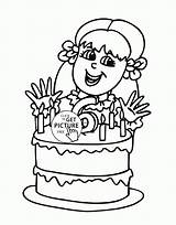Birthday Coloring Pages 5th Happy 6th Girl Kids Girls Template Wuppsy sketch template