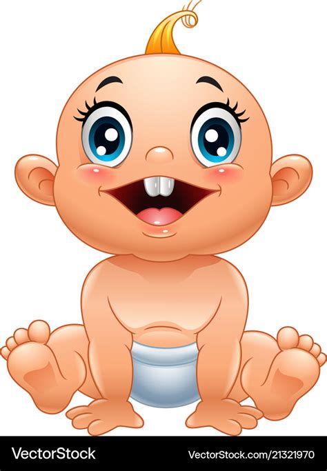 cartoon cute baby royalty  vector image vectorstock