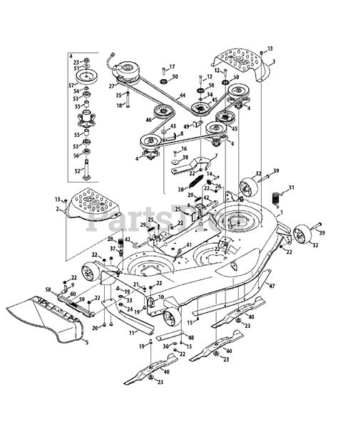 cub cadet riding mower deck diagrams