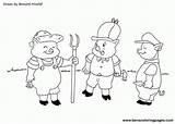 Pigs Coloring Pages Little Three Story Colouring Popular sketch template