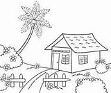 Gambar Mewarnai Rumah Hitam Putih Pemandangan Kids Coloring Pages Sederhana Drawing sketch template