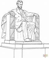 Lincoln Memorial Coloring Pages Abraham Printable Washington Drawing Dc Supercoloring Statue Clipart Book Dot Symbols Paper Landmarks Popular Sheets American sketch template