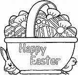 Easter Basket Coloring Pages Egg Drawing Happy Bunny Printable Outline Vegetable Color Print Shape Chick Getdrawings Getcolorings sketch template