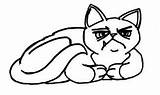 Cat Grumpy Coloring Designlooter Cats Dogs Small 193px 89kb Drawings sketch template