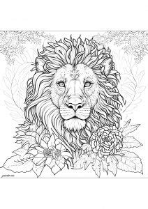 lions coloring pages  adults