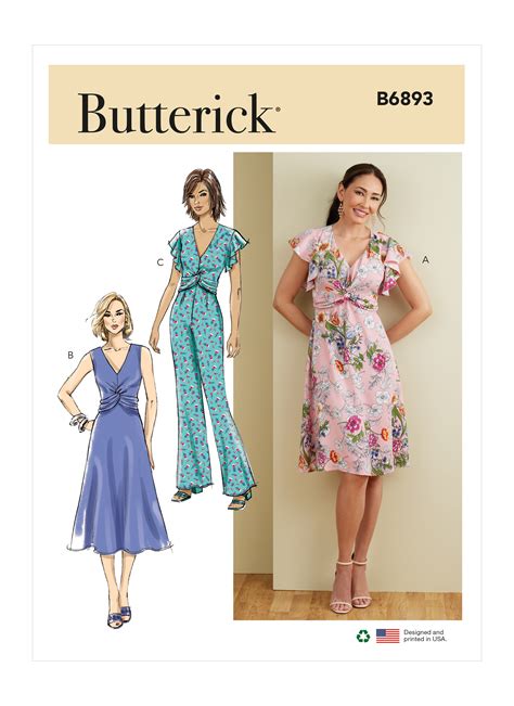Butterick 6893 Misses Dress And Jumpsuit