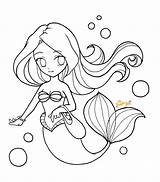 Chibi Ariel Mermaid Coloring Pages Cute Deviantart Disney Printable Lineart Template Anime Princess Visit Categories Choose Board sketch template