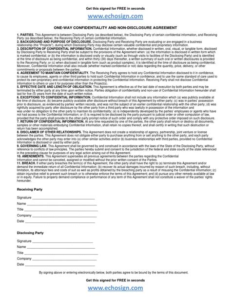 Nda Non Disclosure Agreement Form From