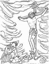 Crucificado Easter sketch template