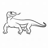 Komodo Dragon Varan Vector Clipart Outlined Illustration Head Isolated Animal Clipartmag Clipground Vectors sketch template