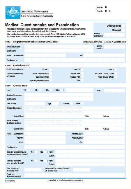 Medical Examination Form – Casa Online Store