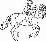 Horse Girl Riding Coloring Pages Color Getcolorings sketch template