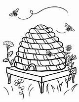 Coloring Bee Hive Pages Beehive Printable Google Honey Sheets Coloringcafe Bumble Clipart sketch template