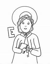 Elizabeth Coloring Seton Ann Pages St Flowers Choose Board Catholic Getdrawings sketch template