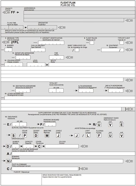 printable flight plan form printable forms