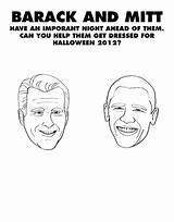 Barack Obama Romney Mitt Coloring Poster sketch template