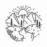 Mountain Doodle sketch template