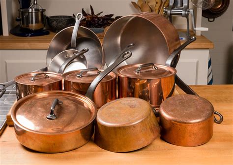 set copper pot collection food