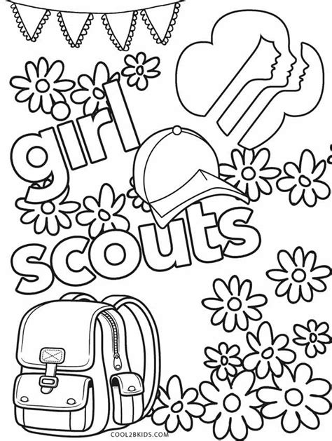 printable girl scout coloring pages  kids coolbkids