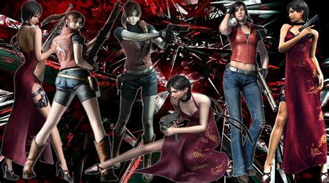 claire redfield and ada wong background by mistressyukitraigen on